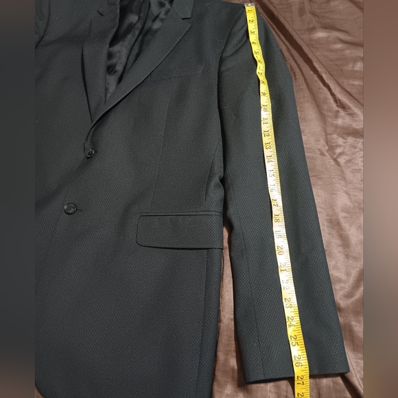 BURBERRY Made In Italy Fit Suit Virgen Wool Sz56R(USA46) Black Jacket Coat - Picture 7 of 16